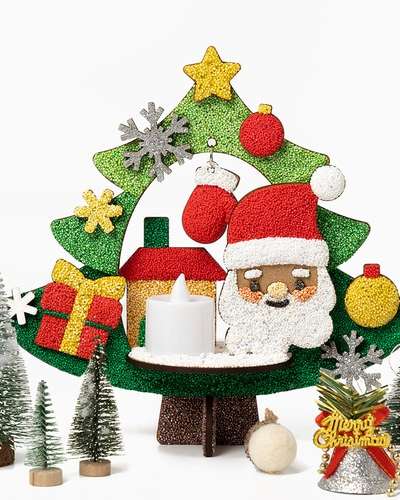 Star-Shaped Tree Christmas DIY Kit with Clay - Santa