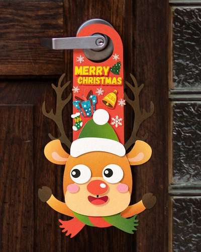 Cute Door Sign Christmas DIY Kit Art & Craft Activity Set