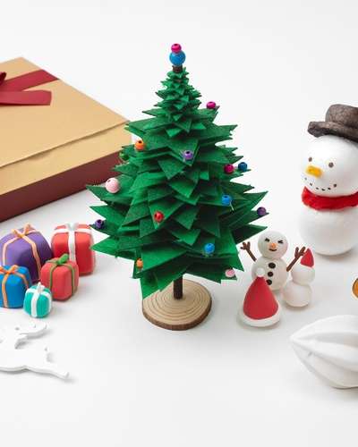 Non-woven Fabric Tree Christmas DIY Art Play Kit