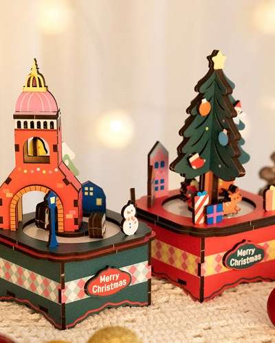 Christmas DIY Premium Music Box - Fancy Wood Mom's Art Play Stay-at-Home Kit