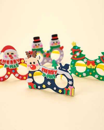 Party Glasses Christmas DIY Kit - Craft Materials Art Activity Set