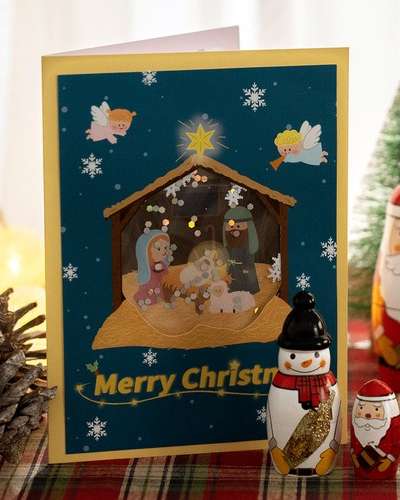 Snow Globe Christmas Card Making 3D Card Art Kit