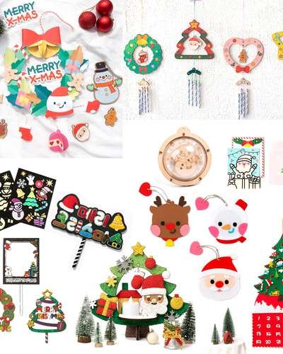 Christmas DIY Kit Home Play Kit Toddler Craft Materials Mom's Art Activity