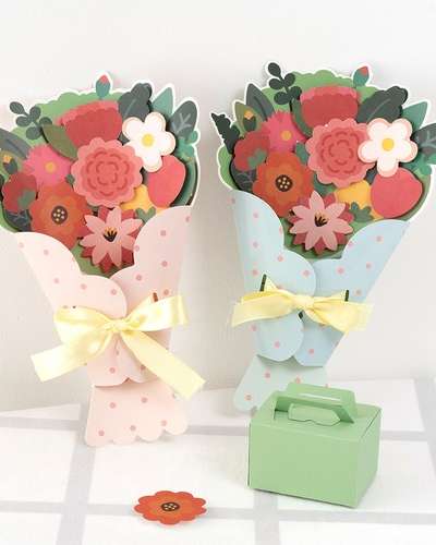 Bouquet Thank You Card Graduation Celebration Card Making Carnation Card