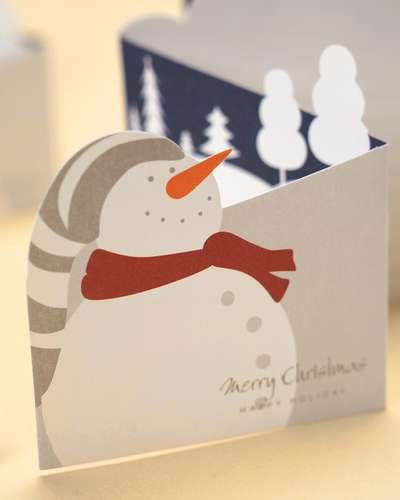 Unique Design Christmas Card Christmas Postcard Mini Card Jingle Snowman