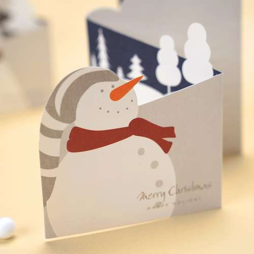 Unique Design Christmas Card Christmas Postcard Mini Card Jingle Snowman