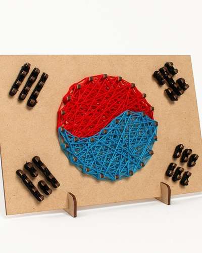 Taegeuk Flag String Art Fancy Wood Craft DIY Kit