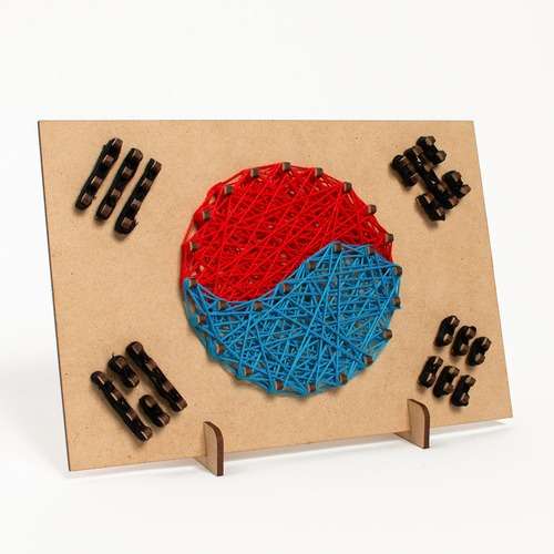 Taegeuk Flag String Art Fancy Wood Craft DIY Kit