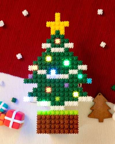 LED Mini Tree Christmas Foam Block - Building Toy