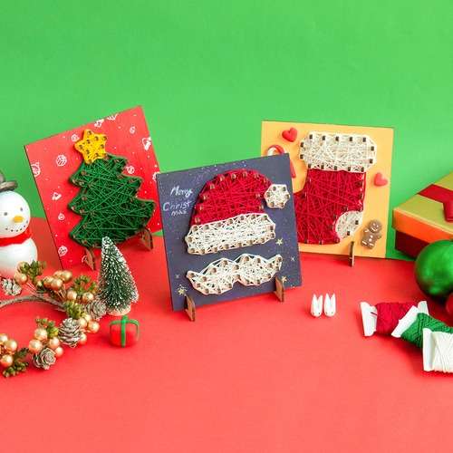 Fun String Art Christmas Making Kit - Art Play Craft Materials