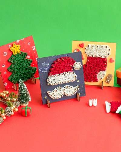 Fun String Art Christmas Making Kit - Art Play Craft Materials