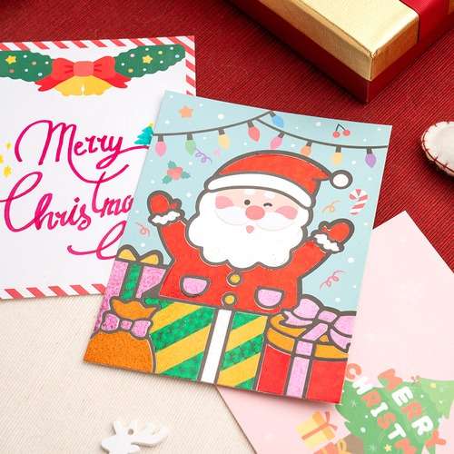 Foil Art Christmas Card Postcard Holiday Card Santa