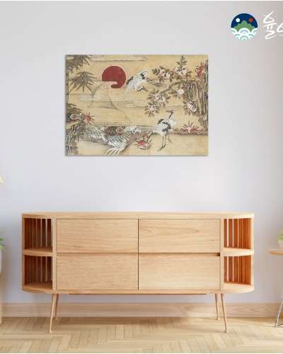 Blessing Folk Painting Ten Symbols of Longevity Interior Poster