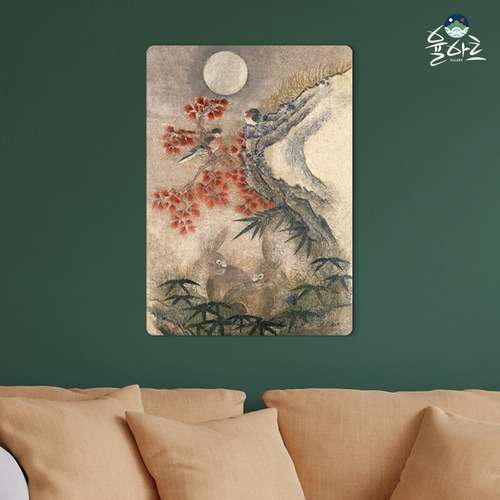 Korean-Style Interior Minhwa Rabbit Painting Prosperity Poster Vintage