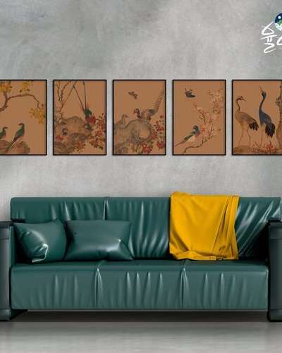Bird and Flower Art Poster - Traditional Oriental Painting 5 Designs