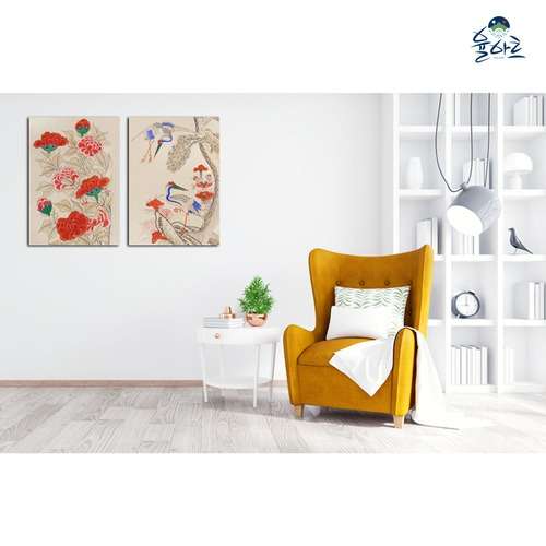 Birds and Flowers (Hwajodo) 6-Design Traditional Folk Art Poster