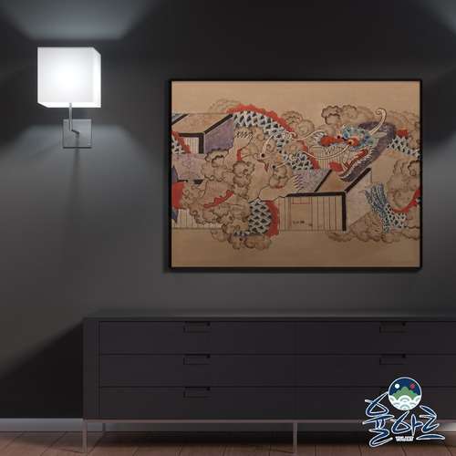 Minhwa Bookshelf Painting 1 Dragon Print Interior Poster