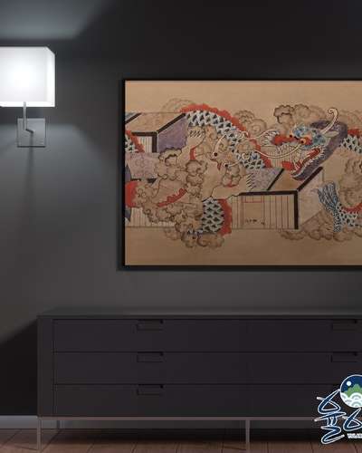 Minhwa Bookshelf Painting 1 Dragon Print Interior Poster