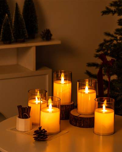 LED Flickering Candle Light Mood Lamp Wireless Christmas Winter Decor Bedroom Sleep Ambiance