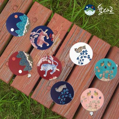 Minhwa Silicone Coaster Tiger Goods Tea Coaster Tumbler Premium Gift Souvenir Traditional Korean Cafe Decor