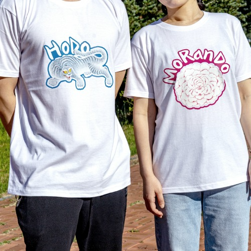 Minhwa Short Sleeve T-Shirt Unisex Group Tee Cotton Basic Couple Tee Printing Summer Premium Gift