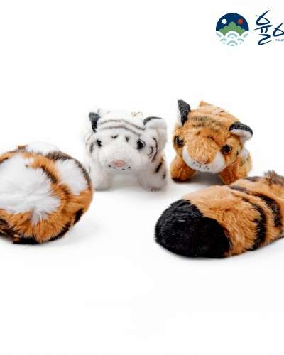 Folk Painting Tiger Plush Keyring Bag Key Charm 4 Types - Cute Gift Pendant