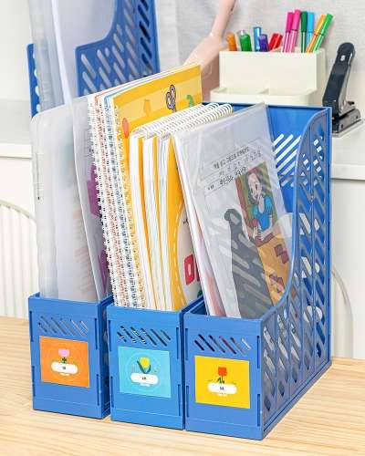Plastic Mobile Book Stand Desk Organizer Storage Rack