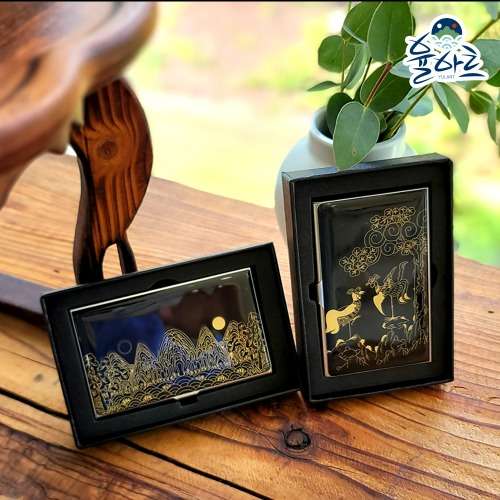 Traditional Korean Folk Painting Business Card Case - Card Holder Wallet