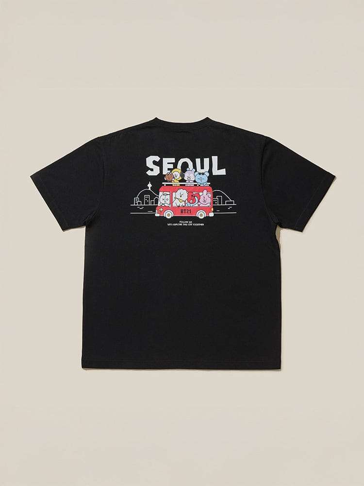BT21 Seoul Edition Short Sleeve T-Shirt Black