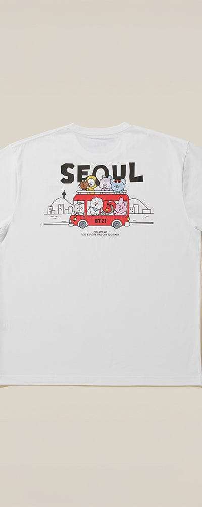 BT21 ソウル エディション 半袖 Tシャツ ホワイト