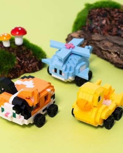 Mini 3D Block Traffic Deform Block Vehicles - Miniature Assembly Desktop Decoration