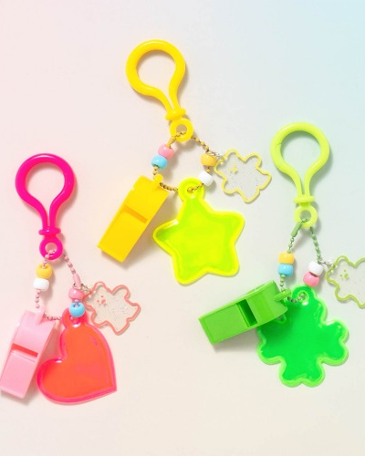Whistle Safety Keyring Portable Daily Key Bag Charm Decoration DIY Craft Group Gift Party Favor
