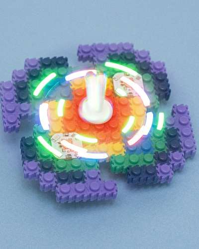 Light-Up LED Spinning Top Block Toy DIY Foam Blocks