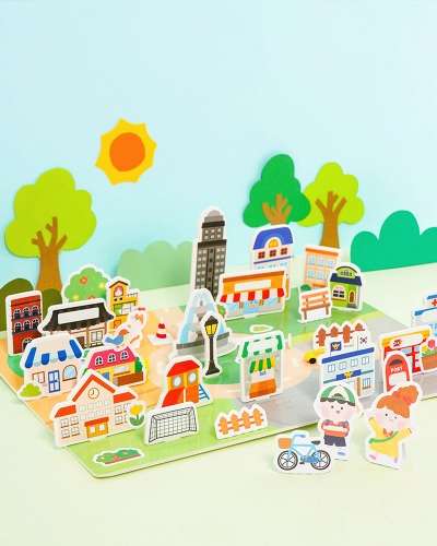 Foam Board Village Building Art Kit - Focus Enhancement Craft Material