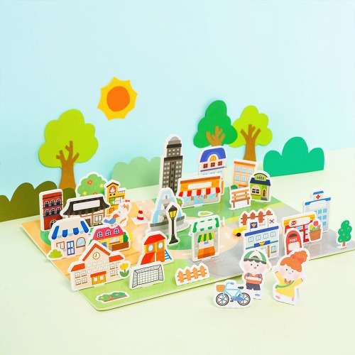 Foam Board Village Building Art Kit - Focus Enhancement Craft Material