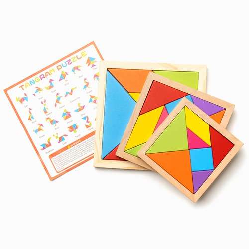 Safe Edge Tangram Puzzle Set - Small/Medium/Large Geometric Puzzle