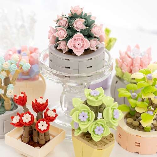 Succulent Block Building Toy - At-Home Play Kit - Arts and Crafts Materials