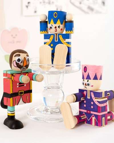 DIY Wooden Nutcracker Figurine Craft Kit
