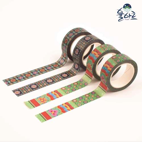 Korean Traditional Minhwa and Dancheong Masking Tape 4-Piece Set