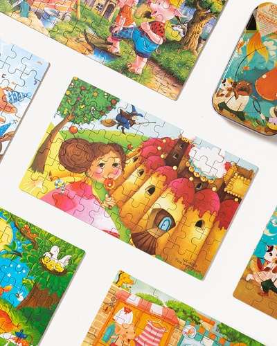Classic Fairy Tales Tin Case Puzzle 60 Pieces Picture Puzzle