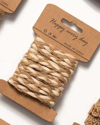 Vintage Jute String 2m Gift Wrapping Twine Two-Tone Twisted