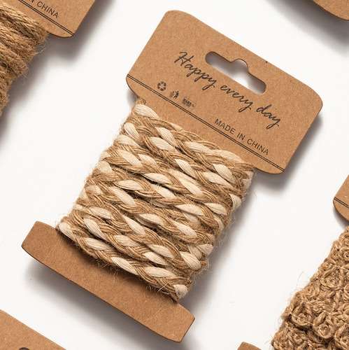 Vintage Jute String 2m Gift Wrapping Twine Two-Tone Twisted