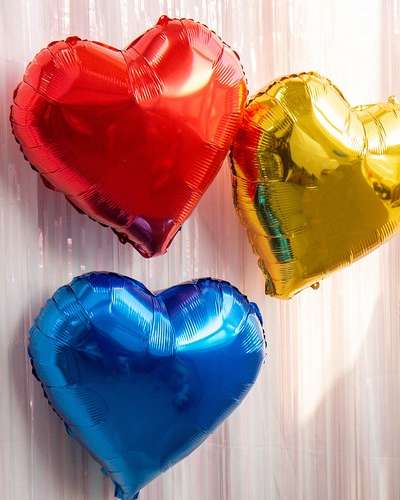 Foil Party Balloon Helium Balloon Heart Silver