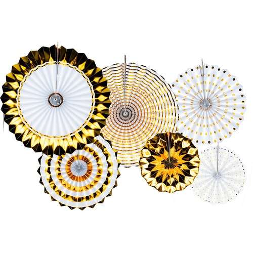 Paper Wheel 6-Piece Set Photo Zone Birthday Party Supplies Gold