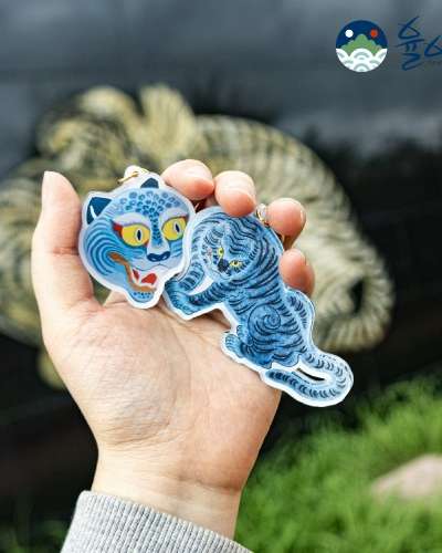 Minhwa-Inspired Acrylic Keyring Tiger Flower AirPods Keyring Car Key Keyring