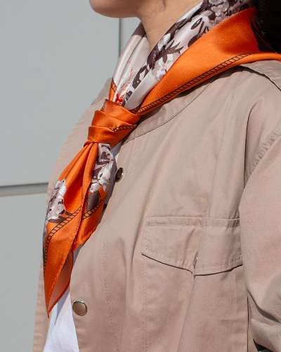 Luxurious Minhwa Silk Scarf Petit Twilly Scarf - Bangdo