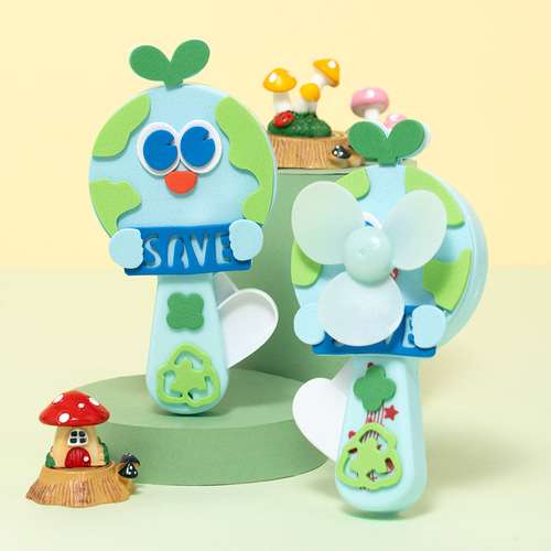 EVA Hand Fan Craft Kit - Summer, Earth Day, Environmental Education Art Activity for Toddlers and Children, Energy-Saving, Eco-Friendly, Portable