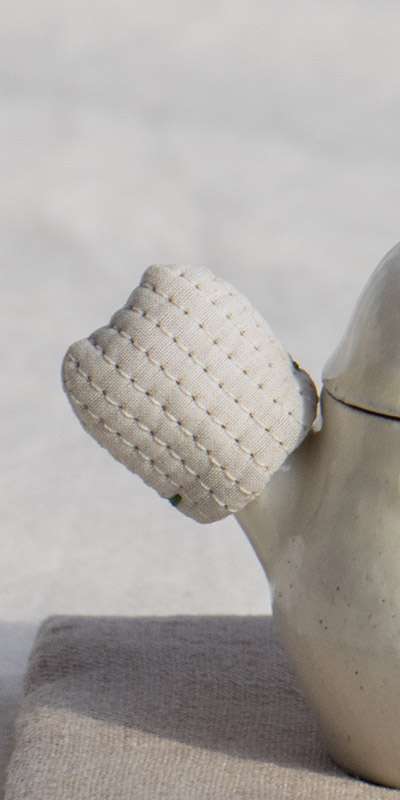 Multi-Purpose Quilted Teapot Spout Cover - Natural