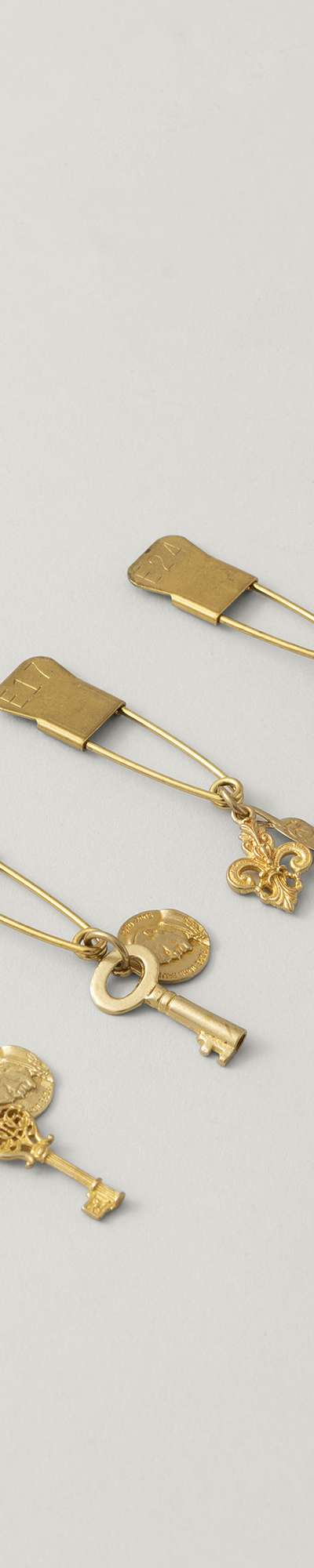 Upcycled Brooch with Vintage 1950s USA Pin & Brass Charm