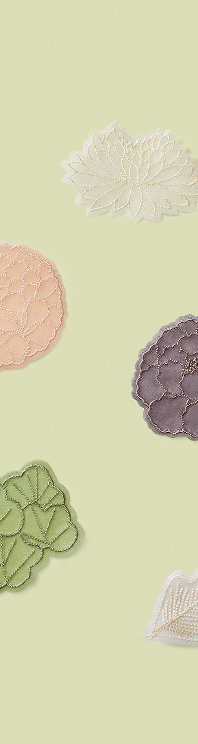 Flower Petal Embroidered Tea Coaster Set